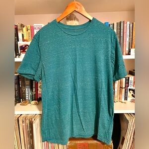 Goodfellow & Co Teal Slub Knit Crewneck T-Shirt Standard Fit Men’s L Soft Tee